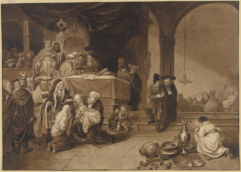 Die Darstellung im Tempel, Johann Ernst Constantin Plesch, nach Christian Wilhelm Ernst Dietrich