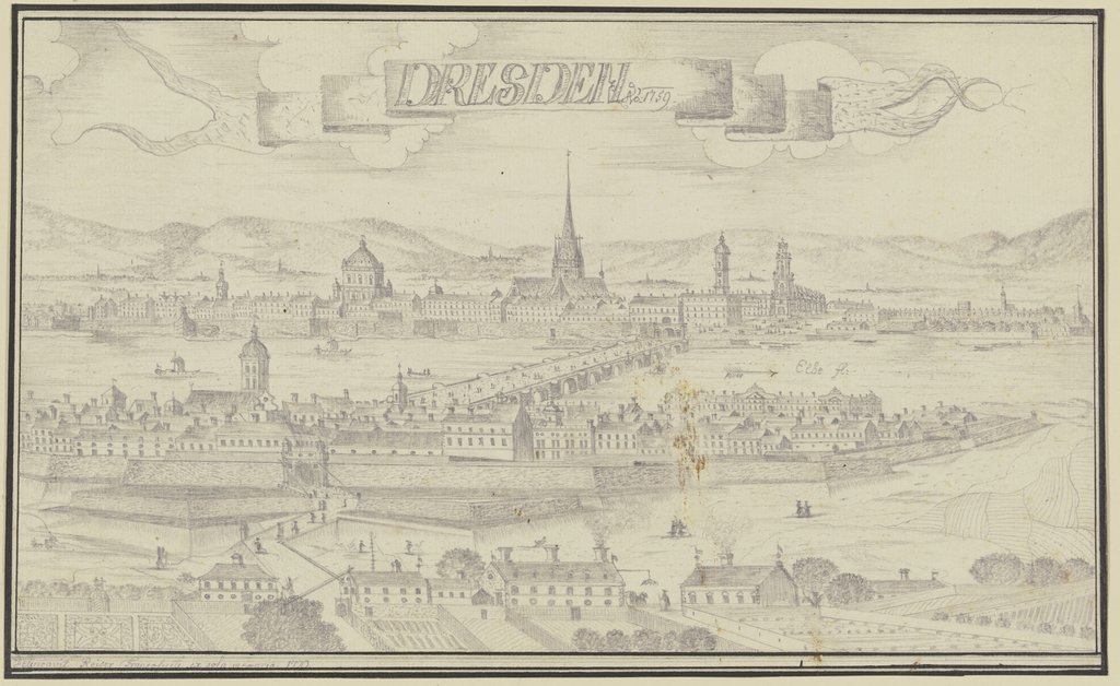 Ansicht von Dresden von Osten, Johann Baptist Reiser