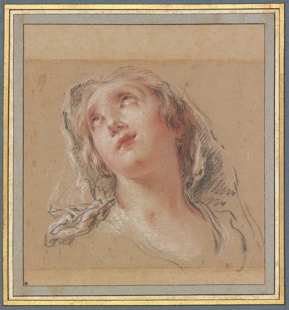Kopf einer Frau mit Schleier (Vestalin, das Feuer hütend), François Le Moyne