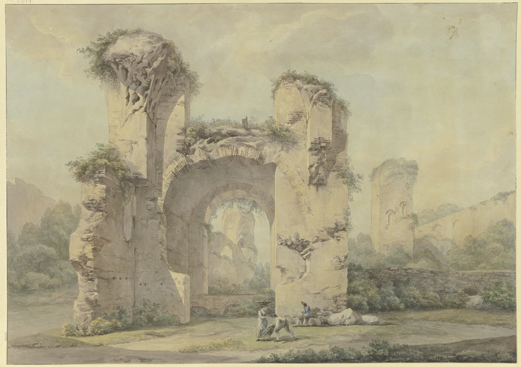 Römische Ruinen mit Tonnengewölbe: die Bäder des Caracalla, Maximilian von Verschaffelt