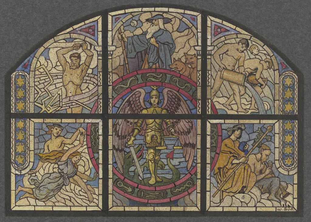 Der Heilige Michael mit dem Drachen sowie weitere Szenen, Wilhelm Süs