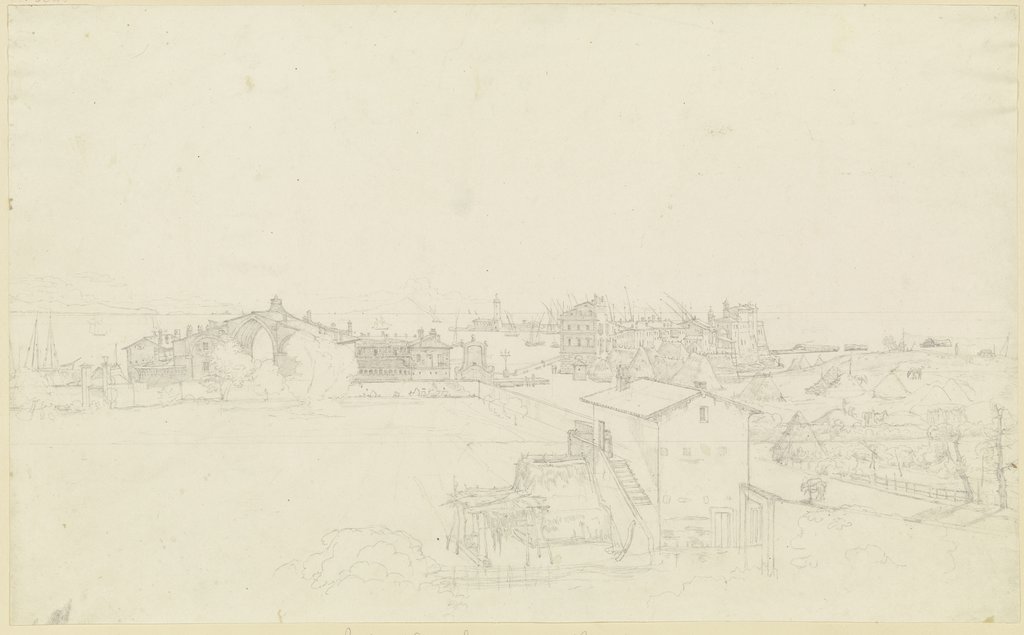 Ansicht von Porto d'Anzio, der Geburtsstadt von Kaiser Nero, Theodor Pelissier