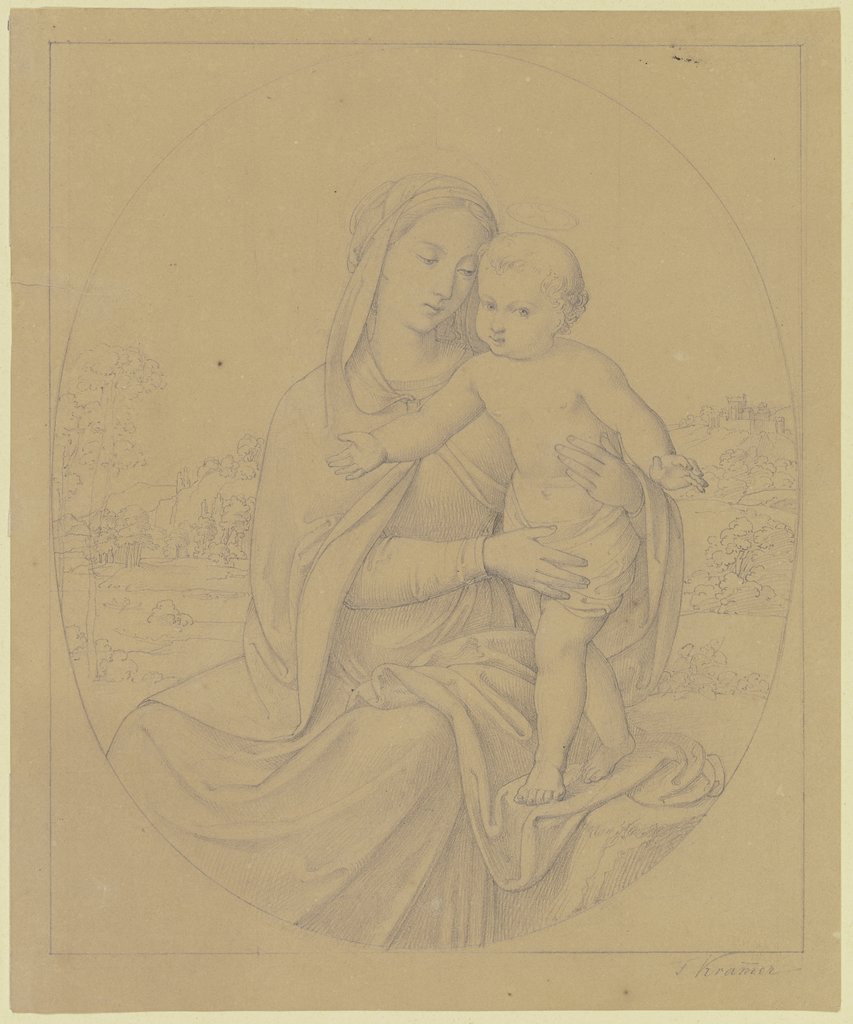 Maria mit dem Jesuskind in einer Landschaft, Franz Krammer