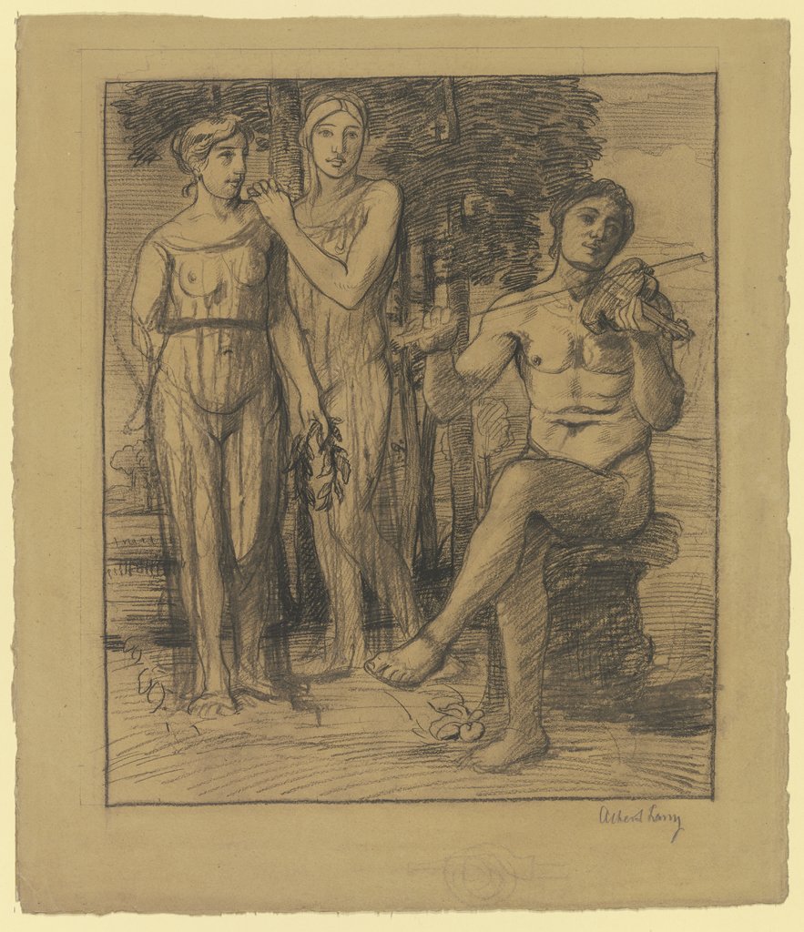 Apollon und zwei Musen, Albert Lang