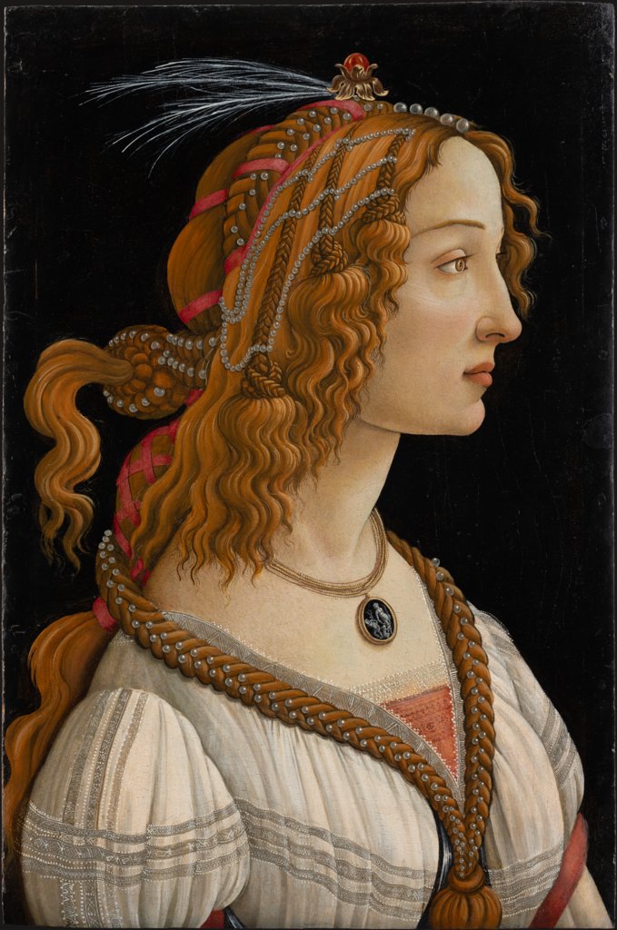 Weibliches Idealbildnis (Bildnis der Simonetta Vespucci als Nymphe), Sandro Botticelli