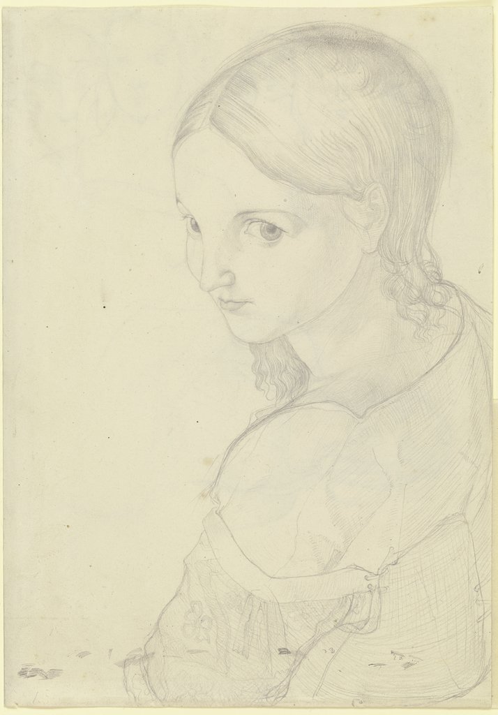 Hüftbild eines jungen Mädchens in halber Rückenansicht, Franz Horny