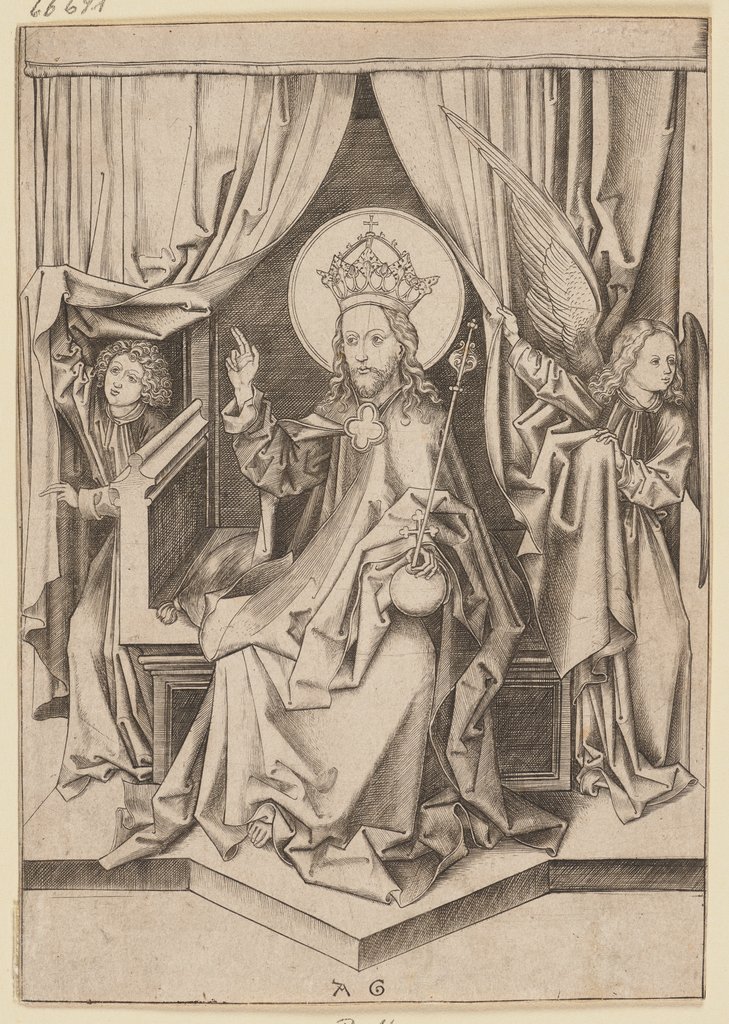 Christ Enthroned, Monogrammist AG, after Martin Schongauer