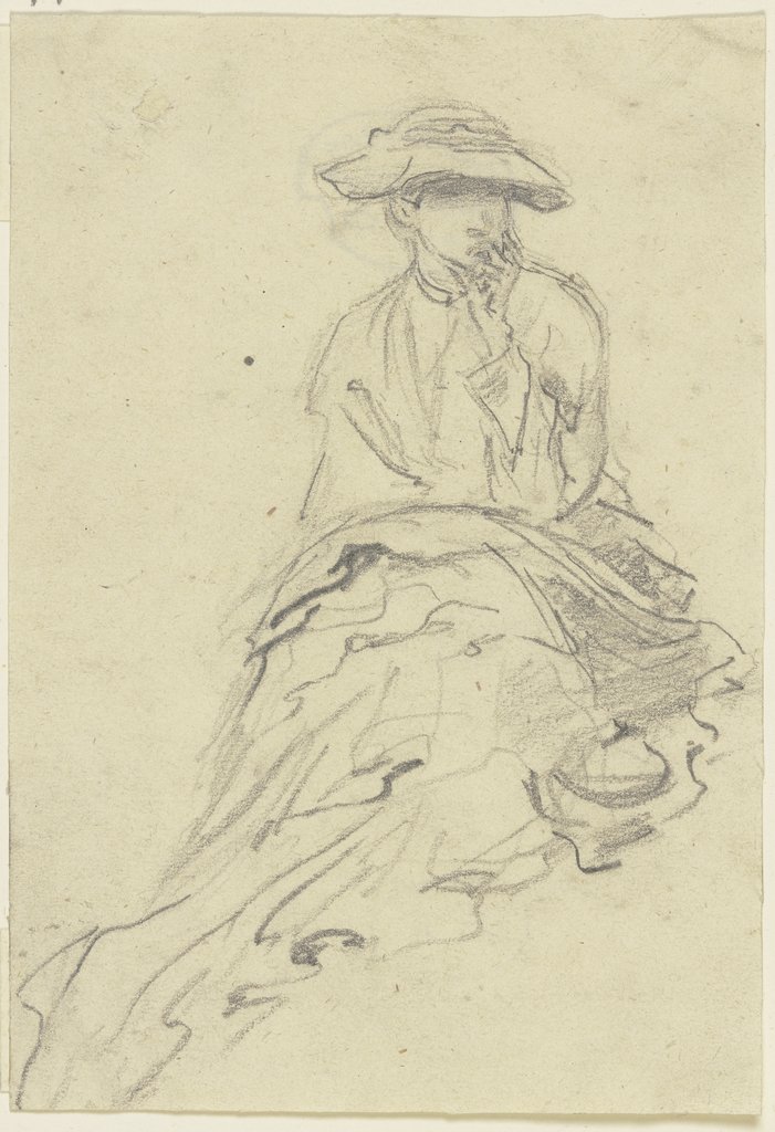 Sitting woman from the front, Anton Burger