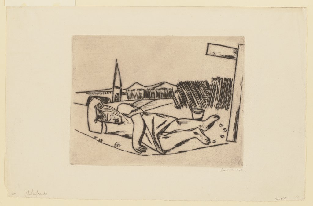 Schlafendes Mädchen im Kornfeld, Max Beckmann