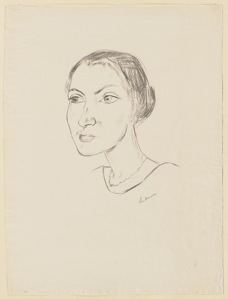Frauenkopf mit Halskette (Frau Parcus), Max Beckmann