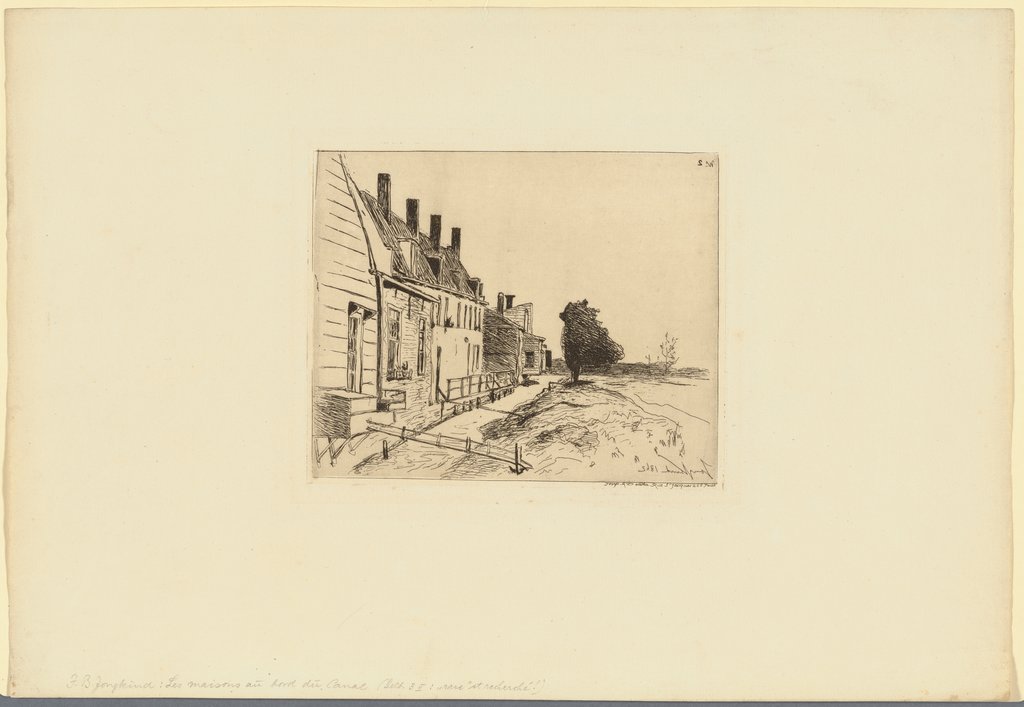 Les Maisons au bord du canal, Johan Barthold Jongkind