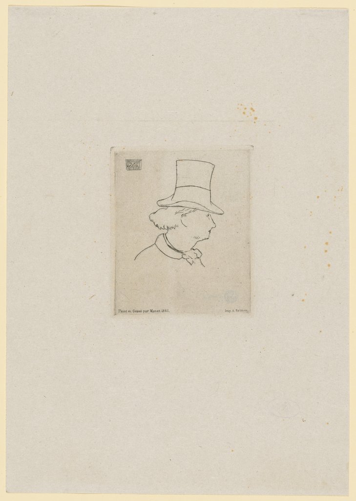 Baudelaire de profil en chapeau, Édouard Manet