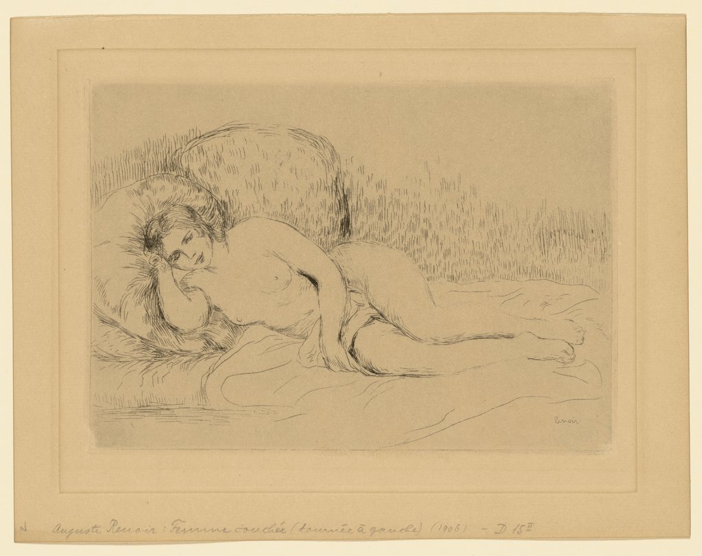 Femme couchée (tournée à gauche), Auguste Renoir