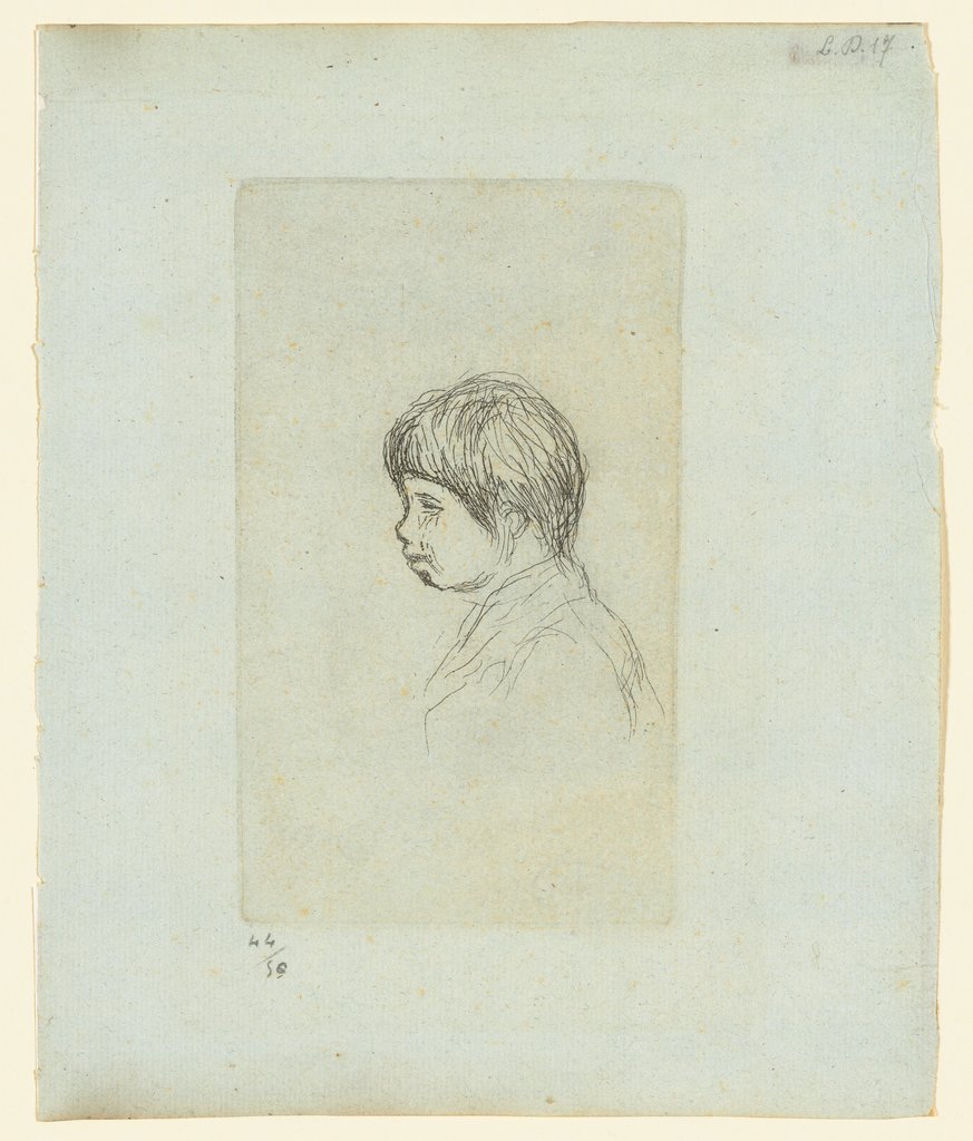 Claude Renoir, fils de l'artiste, de profil, Auguste Renoir