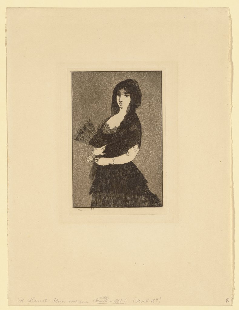 La femme a la mantille ou fleur exotique, Édouard Manet