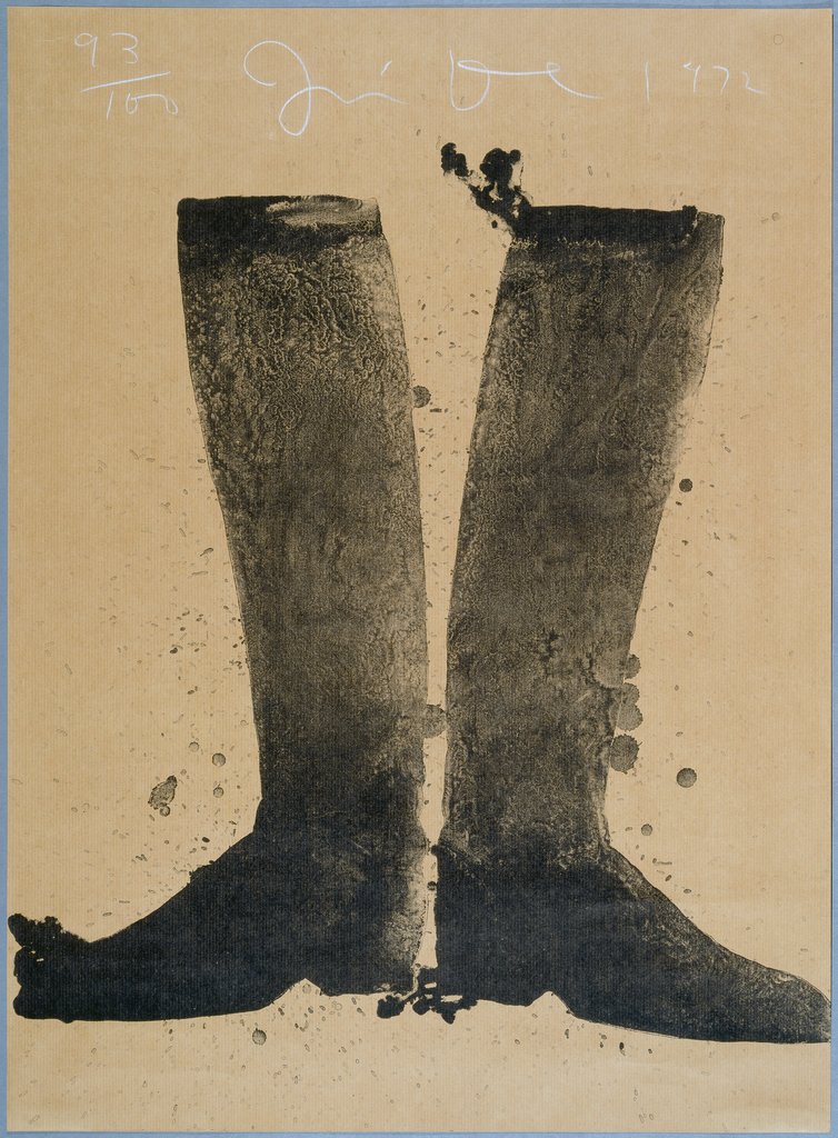 Silhouette Black Boots on Brown Paper, Jim Dine