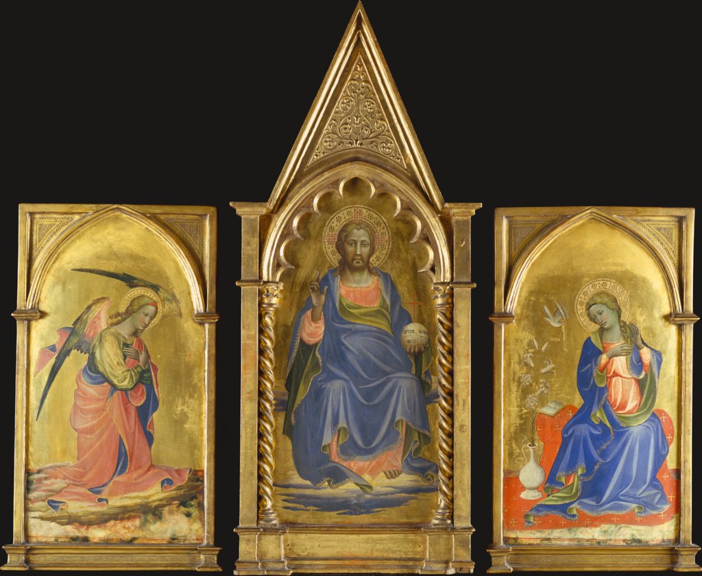Christus als Salvator Mundi, Verkündigungsengel und Maria Annunziata, Gherardo Starnina