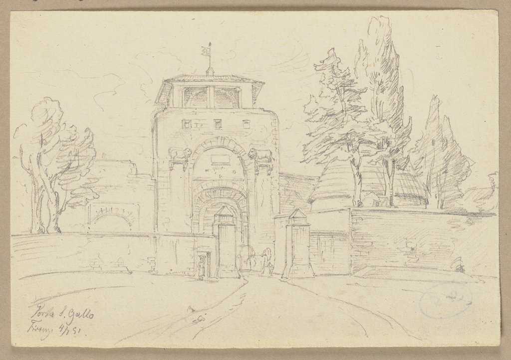 Blick auf die Porta San Gallo in Florenz, Friedrich Metz