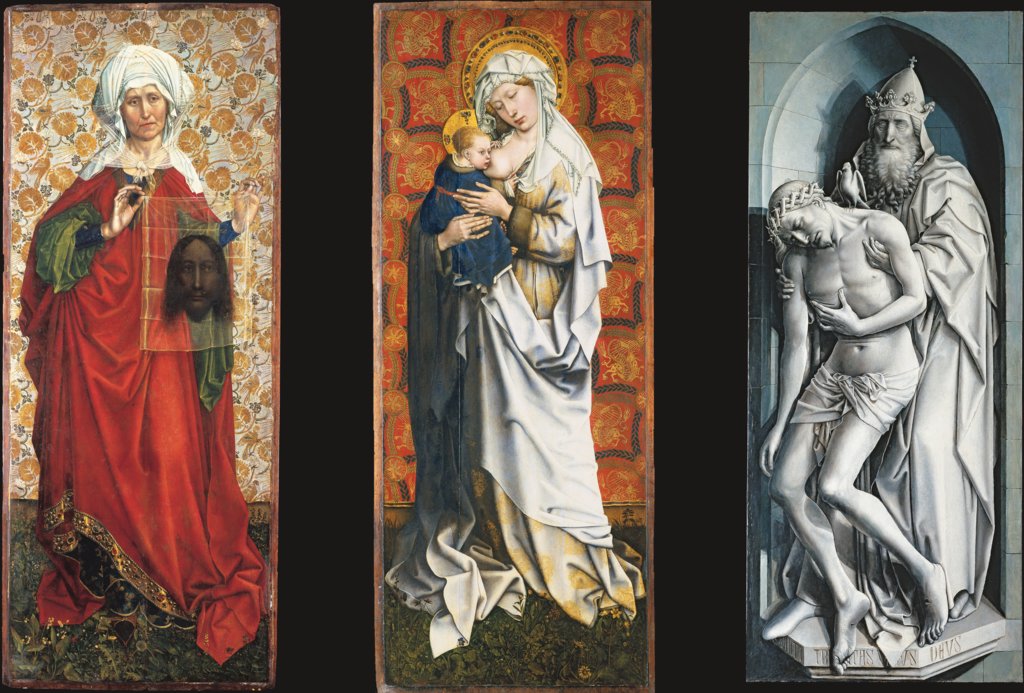 Flémaller Tafeln: Heilige Veronika, Stillende Gottesmutter, Gnadenstuhl, Meister von Flémalle, Robert Campin;  Werkstatt