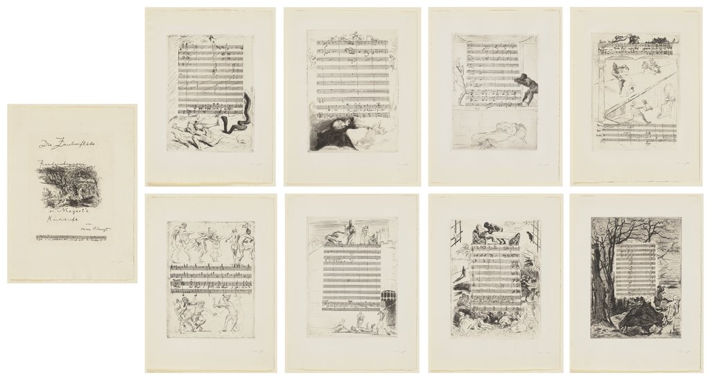 Die Zauberflöte. Randzeichnungen zu Mozarts Handschrift, Max Slevogt