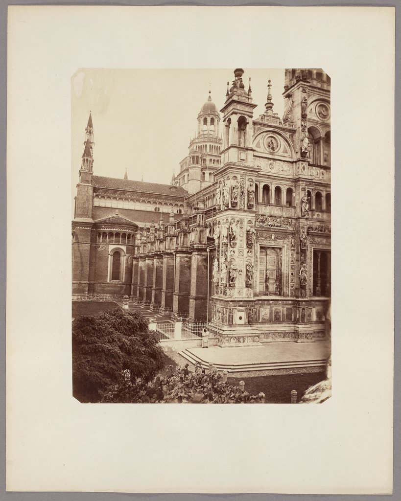 Die Kartause von Pavia: Blick von links auf die Kirche, Unbekannt, 19. Jahrhundert