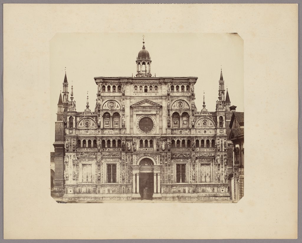 Die Kartause von Pavia: Blick auf die Fassade der Kirche, Unbekannt, 19. Jahrhundert