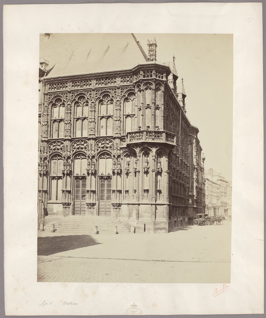 Ghent: View of the city hall, Bisson Frères