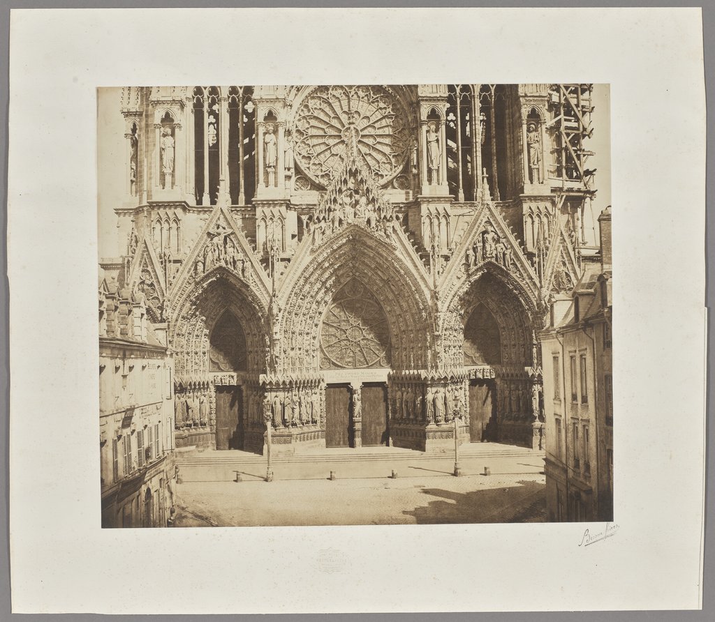 Reims: Westfassade der Kathedrale I, Bisson Frères