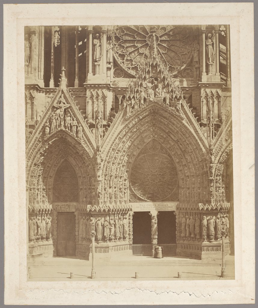 Reims: Westfassade der Kathedrale II, Bisson Frères
