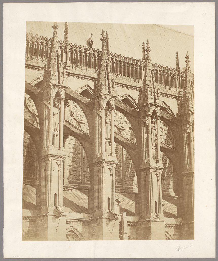 Reims: Strebepfeiler der Kathedrale, Bisson Frères