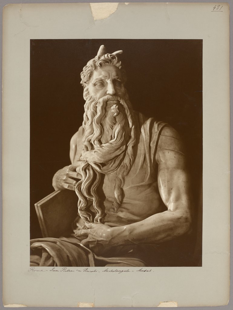Rome: Detail of Michelangelo’s Moses, Adolphe Braun