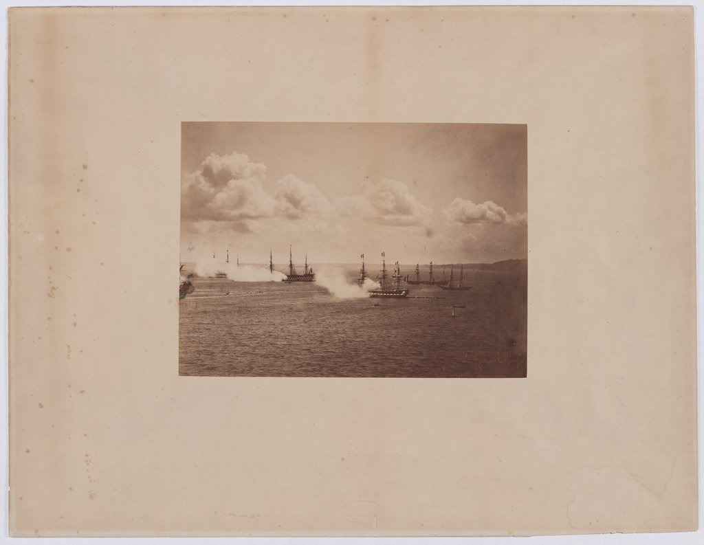 Salute of the French fleet off Cherbourg, Gustave Le Gray