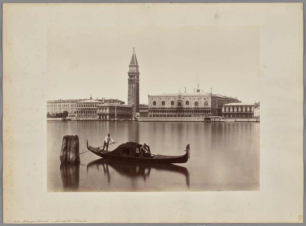 Venedig: Blick auf Markusbibliothek, Campanile und Dogenpalast, Carlo Naya