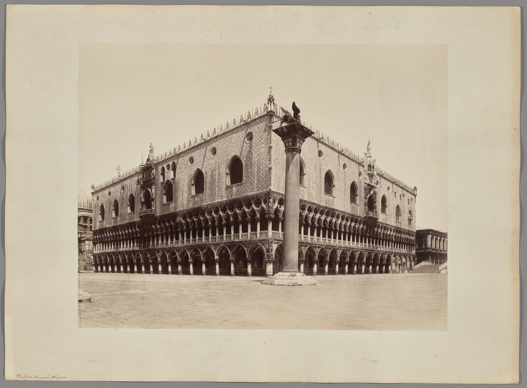Venice: View of the San Marco  Column and the Doge's Palace, Carlo Naya