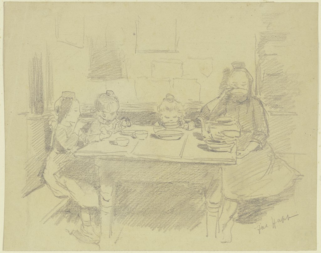 Vier Schwälmer Kinder am Tisch, Jacob Happ