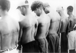 250 cm Line Tattooed on 6 Paid People Espacio Aglutinador, Havana, Cuba, December 1999