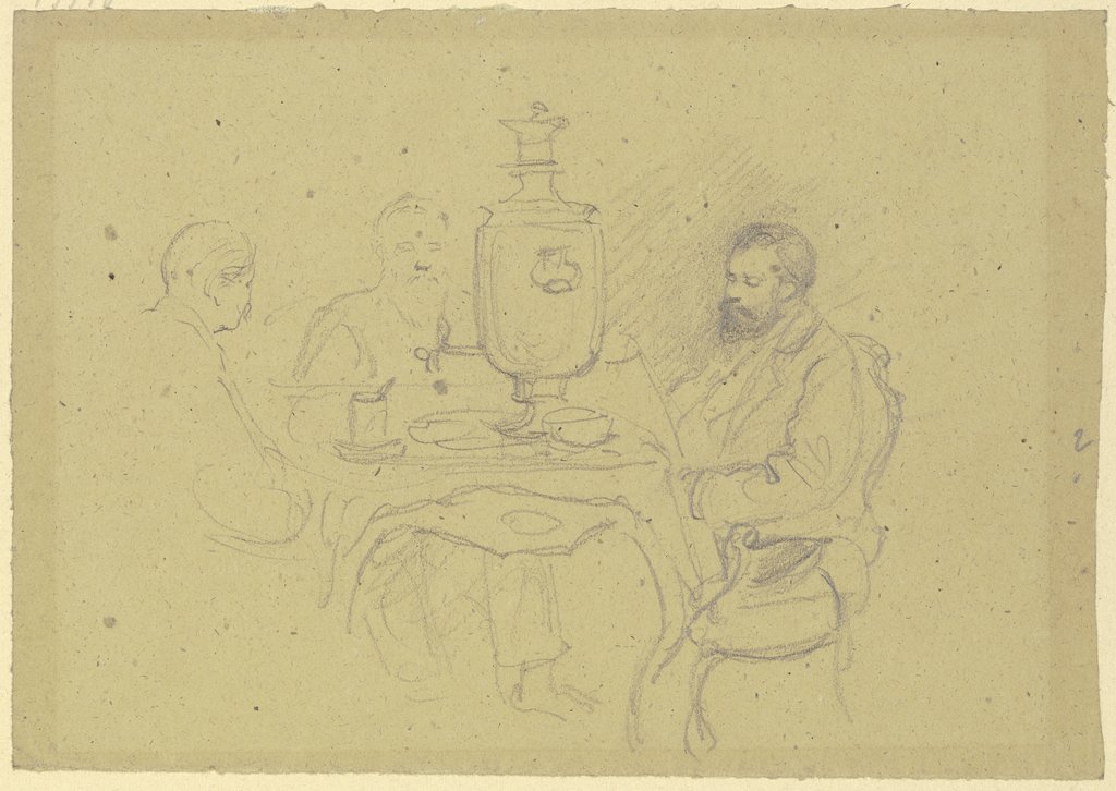 Russians at tea, Wilhelm Amandus Beer