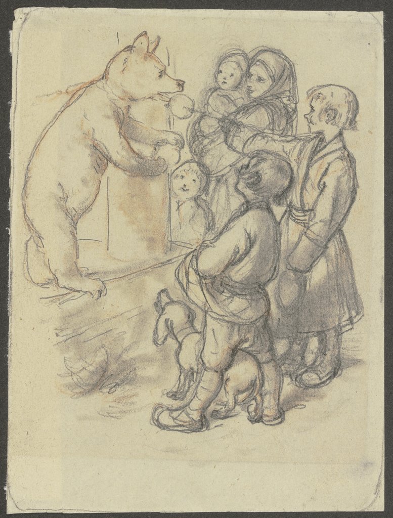 Kinder mit einem Tanzbären, Wilhelm Amandus Beer