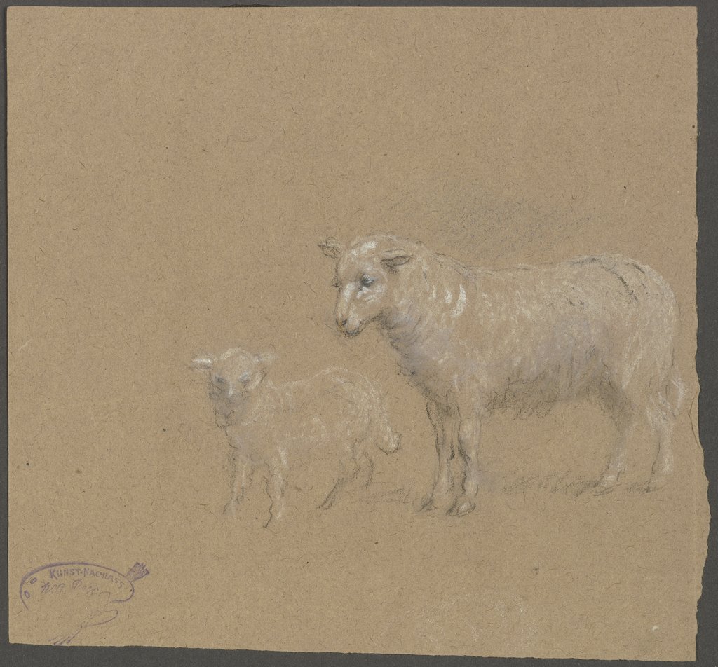 Sheep and lamb, Wilhelm Amandus Beer