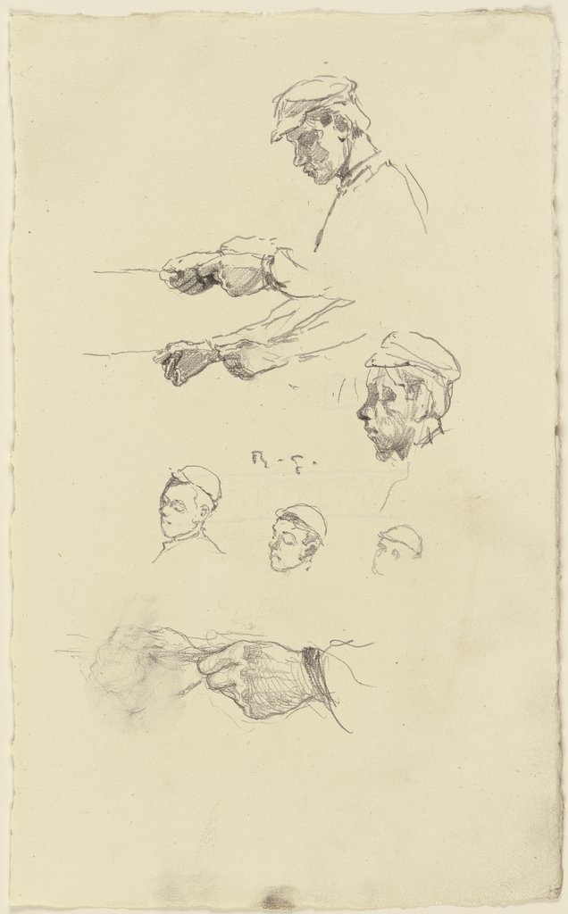 Kopf und Hände eines Arbeiters aus der "Großen Spinnerei von Edam", Rudolf Gudden