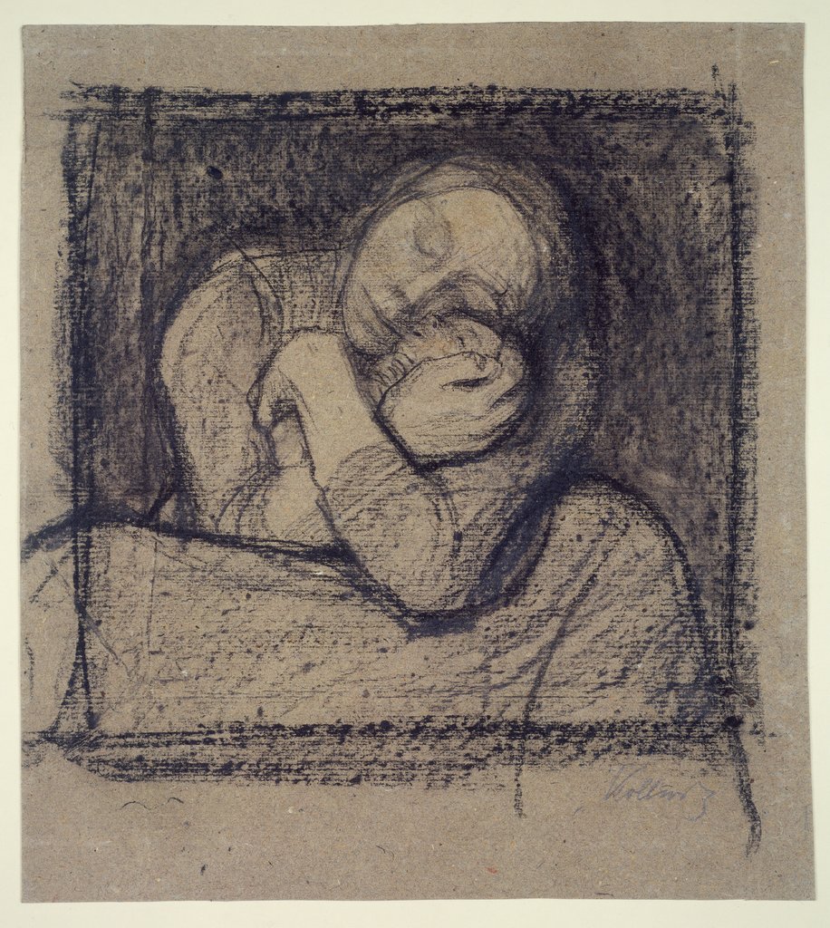 Seated Mother Tightly Embracing Her Child, Käthe Kollwitz