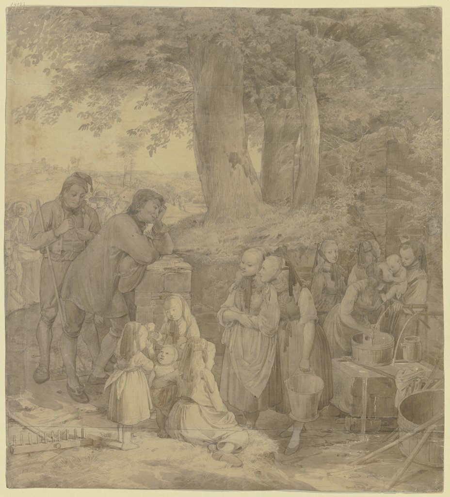 Farmers at the well, Jakob Becker
