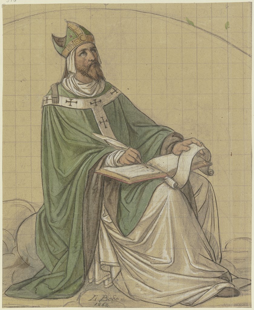 Der Heilige Augustinus sitzend und in ein Buch schreibend, Leopold von Bode