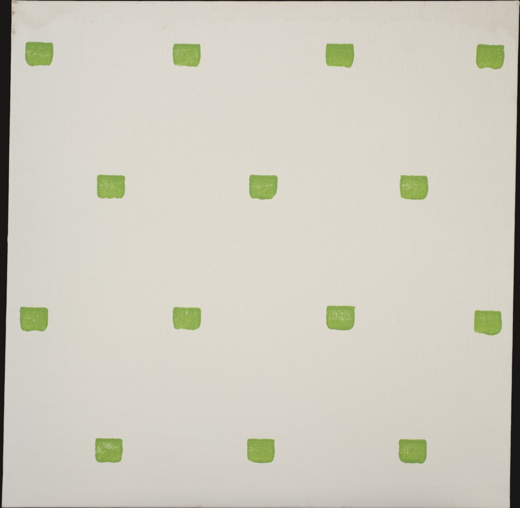 Empreintes de pinceau no. 50 répétées à intervalles réguliers (30 cm), Niele Toroni