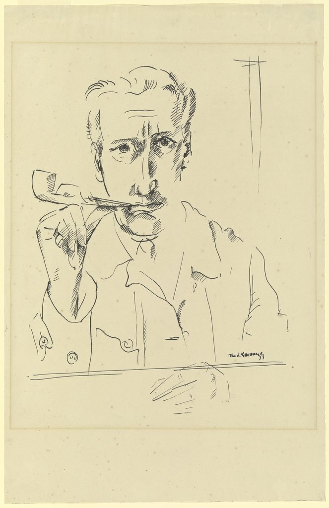 Bildnis eines Mannes mit Pfeife, Ferdinand Lammeyer