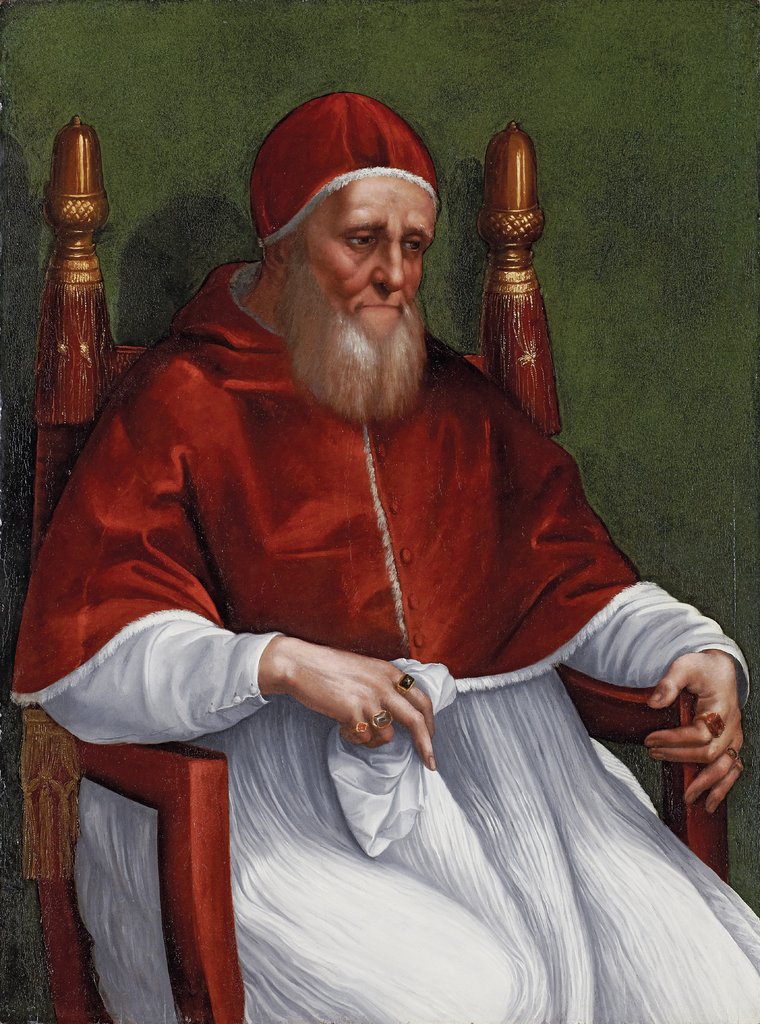 Bildnis des Papstes Julius II., Raffael;  und Werkstatt