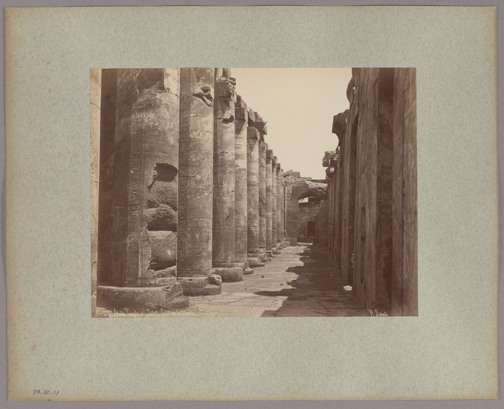 Abydos: Temple de Sethi I., Colonnes de la deuxième salle, No. 158bis, Pascal Sébah
