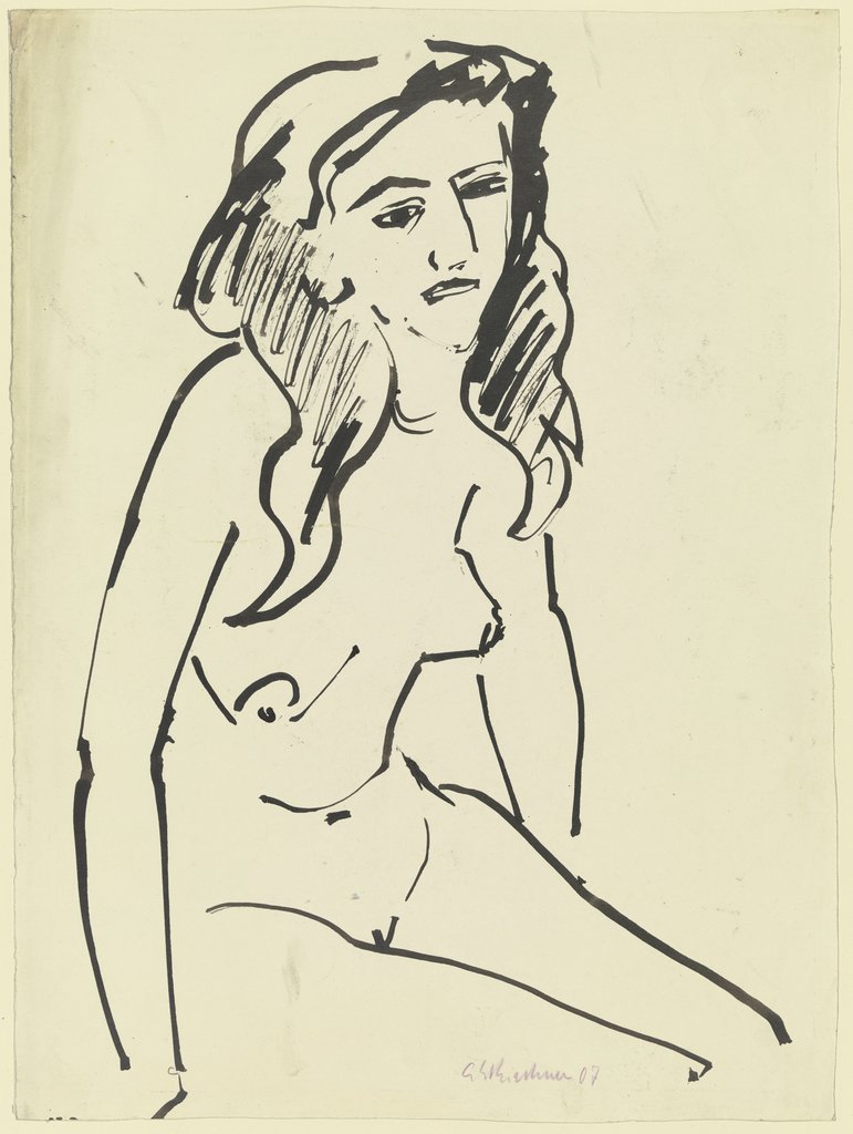 Mädchenakt, sitzend, Ernst Ludwig Kirchner