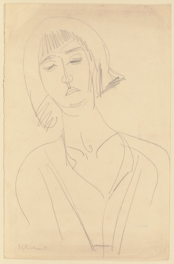 Brustbild Erna, Ernst Ludwig Kirchner