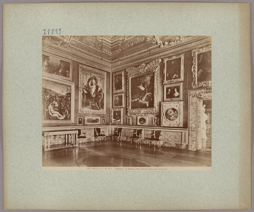 Florence: R. Galleria Pitti, Interior of the Saturn Room, No. 1375, Fratelli Alinari